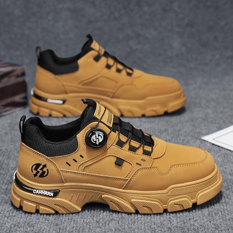 Высококачественные мужские повседневные кроссовки весна-осень мужские ботинки трендовые вращающиеся пуговицы повседневная обувь для мужчин рабочая обувь короткие ботинки