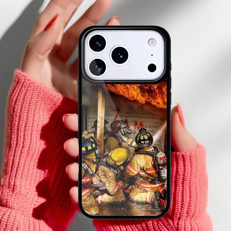 Fireman Firefighter Phone Case for iPhone 17 16 15 14 13 Pro Max Back Cover for 12 11 Pro Coque
