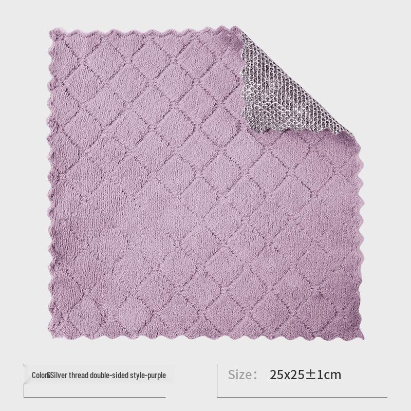 Двусторонняя салфетка для посуды из серебряной нити: Антипригарное масло, мочалка из стальной ваты для уборки кухни