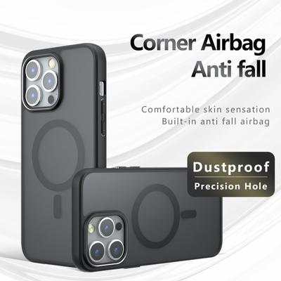 Для Apple iPhone 15 Plus Pro Max матовый противоударный чехол TPU с магнитным покрытием, устойчивый к падениям, не желтеющий, задняя крышка