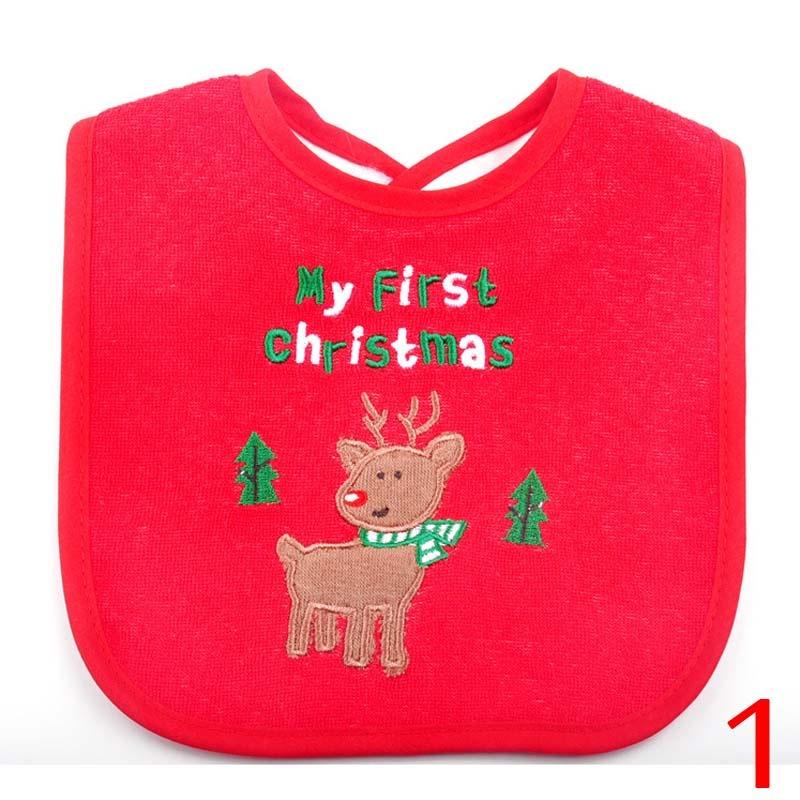 1 шт., детские рождественские нагрудники, рождественский ужин, нагрудник с рисунком Санта-Клауса, вышитое полотенце со слюной