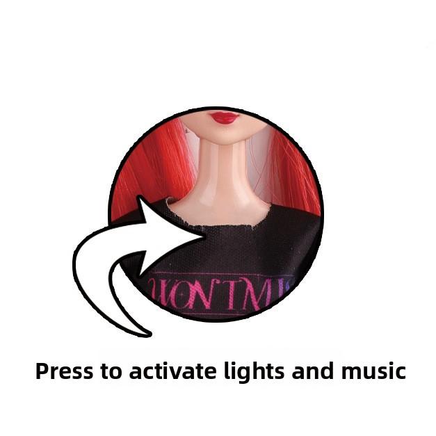 With Musical Instrument Accessories, Music Theme Song 11.5 Inch Solid K-POP Witch Hunting Girl Group 11 Joints Toy Doll