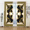 2 шт., дешевые принты, черное золото, классический бренд, роскошный узор, затенение, тонкая занавеска для гостиной, спальни, декор, крючок