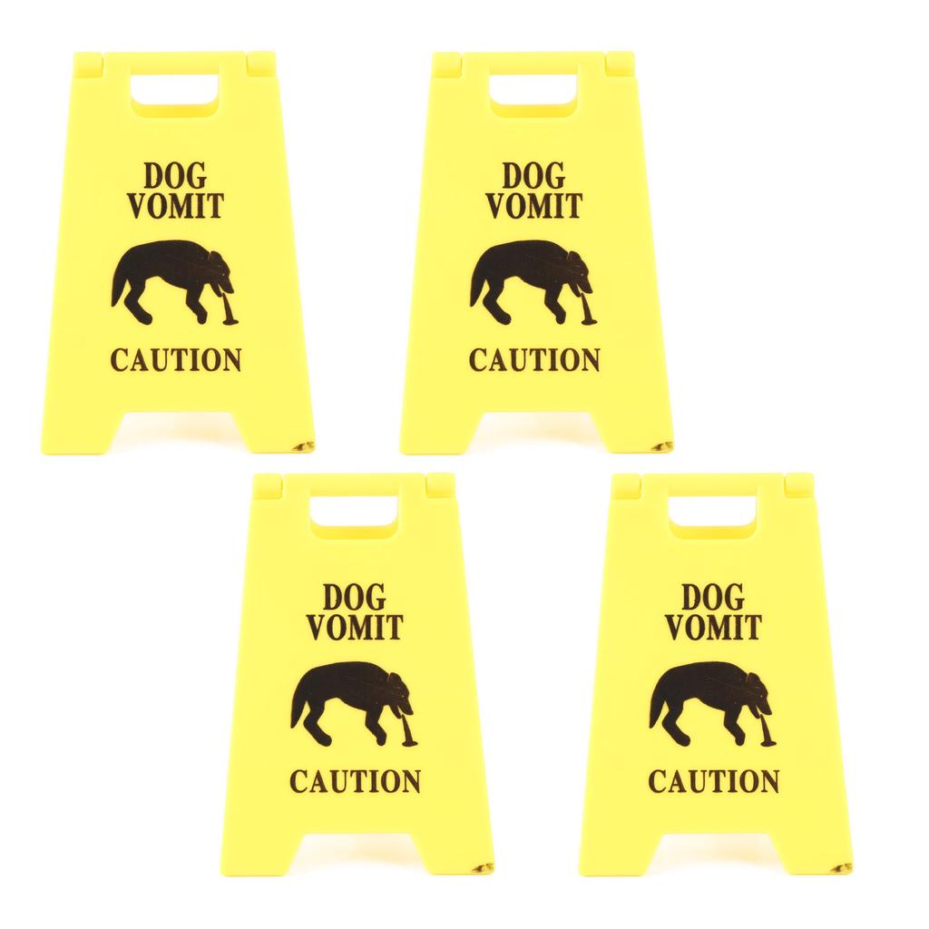 4Pcs Dog Vomit Sign 3D Printing Wear Resistant Multifunctional Dog Vomit Warning Sign Decoration for Home Classroom Office