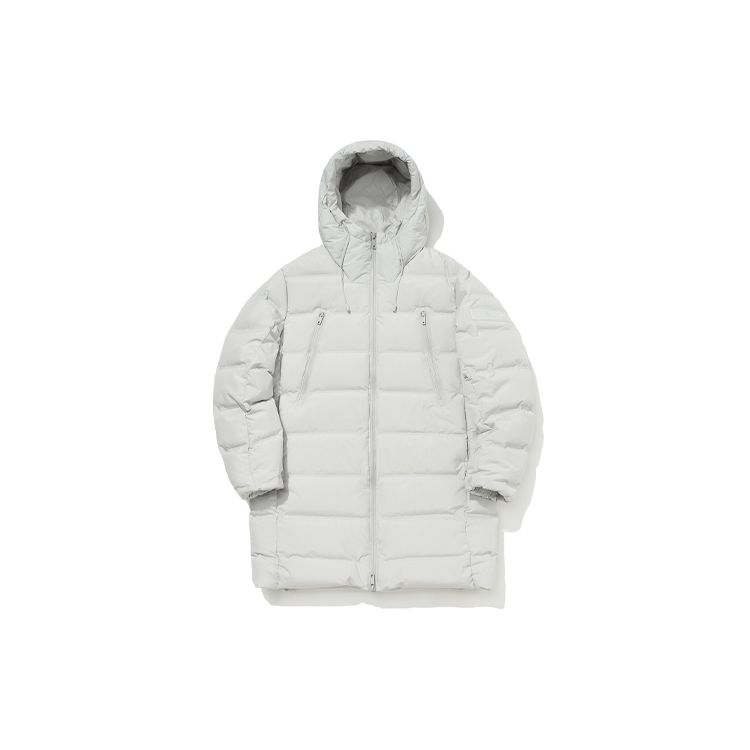 Li-Ning Training Series Mid-Length Hooded Down Jacket Men Outerwear Mechanical-Gray AYMQ241-2