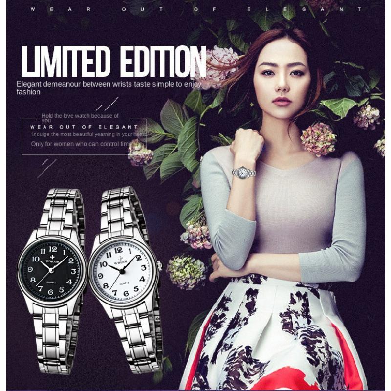 WWOOR Большие цифровые часы со стальным ремешком Винтажные женские часы