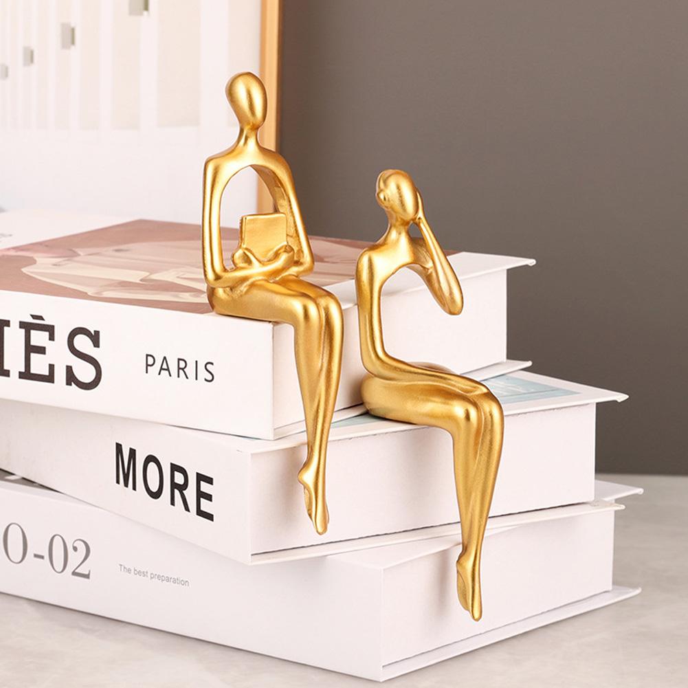 3pcs Abstract Thinker Statue Sculpture Resin Crafts Home Decoration Accessories For Living Room Bedroom
