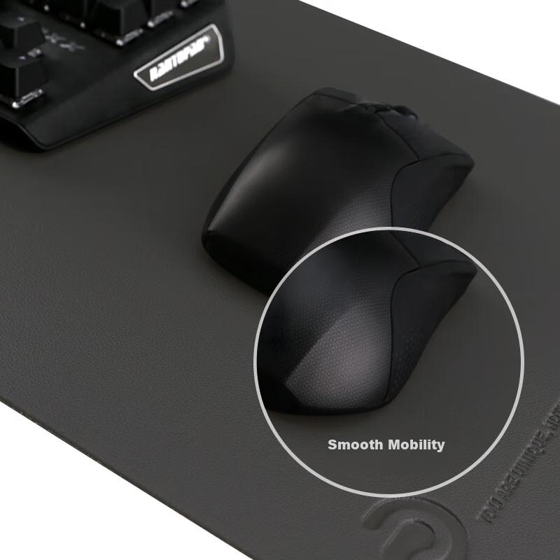 Rantopad S5 Mouse Pad, Extra Large Leather Waterproof Desk Mat, Laptop Office Pad, PU Non-Slip Keyboard Mat, Gray, 700*300*1.8mm