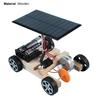 Assembled Racing Car Model Toy Easy to Assembly Wooden DIY Mini Solar Wireless Racing Car for Kids