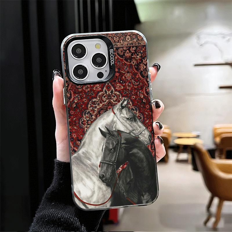 Эстетика Искусства с Лошадьми Ударопрочный Чехол для Телефона для iPhone 17 Air 16 16E 15 Pro Max 14 Plus 13 Mini 12 Задняя Крышка Противоударный Fundas