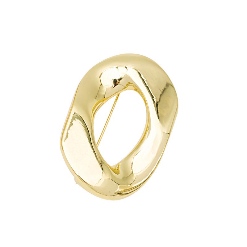 Геометрическая глянцевая круглая брошь - Модный европейский и американский аксессуар для костюма