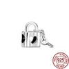 Fit Original Fasion Bracelet Necklace Happy Heart House Padlock Key Dangle Charm Silver 925 Beads For Women Fashion Jewelry