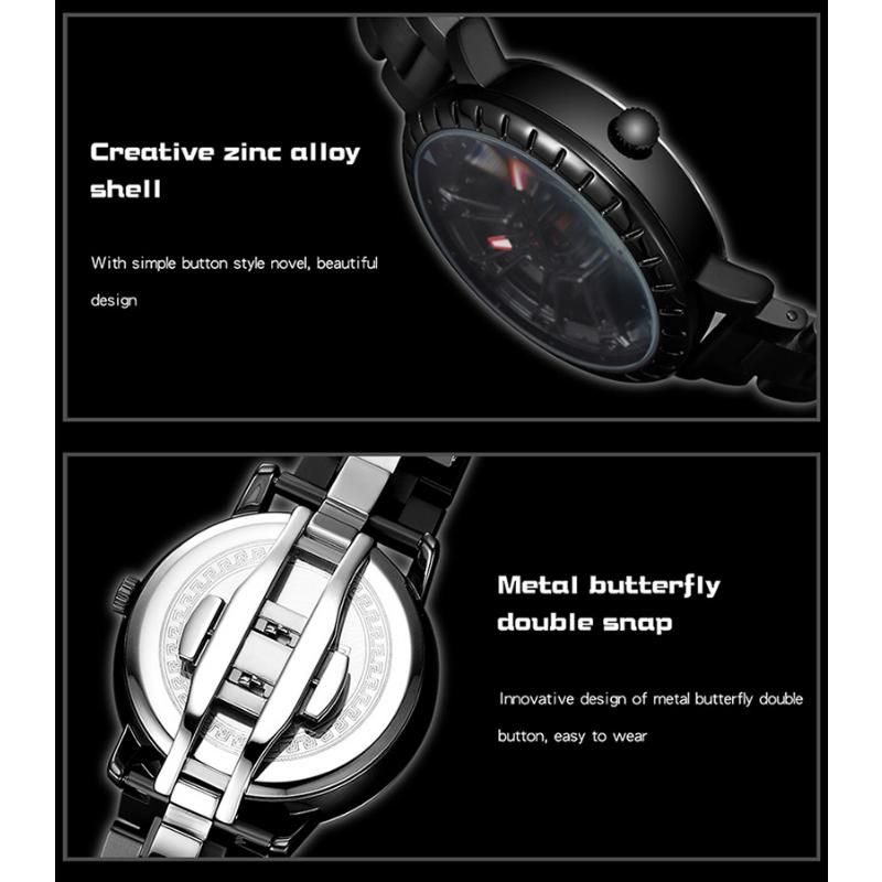 SANDA Новые мужские кварцевые часы со стальным ремнем, модные тенденции, простые креативные полые кварцевые мужские часы