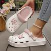 Women's Thick Soled Breathable and Comfortable Clogs, Casual Beach and Indoor Wear, Decorated with Flowers, Women's Loafers, Women's Clogs