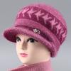 Теплая шерстяная шапка для пожилой женщины, женская ретро шапка, вязаная шапка из флиса, защищающая от холода