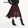 MO&Co. 2025 Autumn High-Waist A-Line Chiffon Skirt