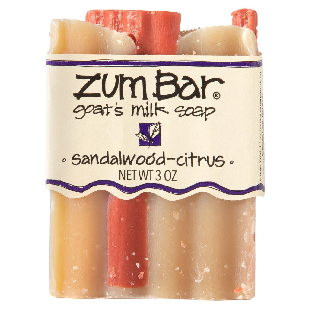 ZUM Zum Bar, Goat Milk Soap, Sandal Wood - Citrus Fragrance, 3 Oz Soap Bar