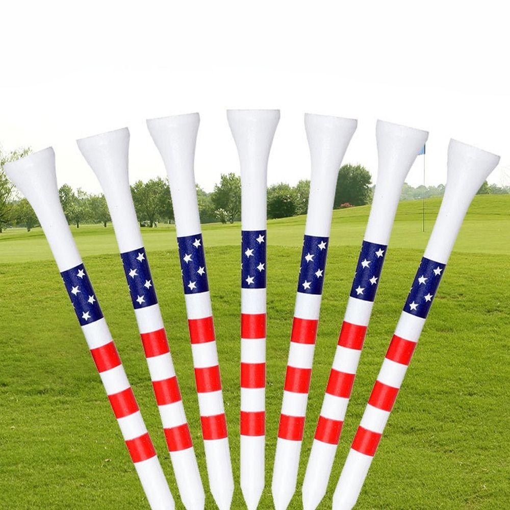10PCS Bamboo Golf Ball Holder Colored Stripes Tees Step Down Stable Golf Tees Golf Swing Exercises