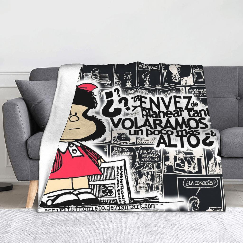 Mafaldas blankets Kawaii Cute Amine Flannel Funny Warm Throw blanket for Bedspread Summer