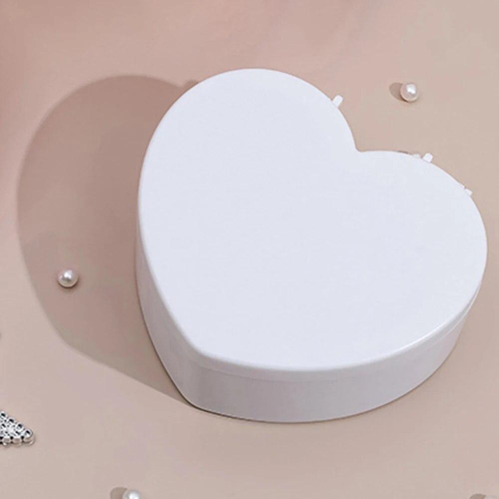 1 шт. Органайзер для хранения ювелирных изделий с зеркалом для макияжа в форме сердца, футляр для ювелирных изделий, сережек, колец, браслетов, подарок