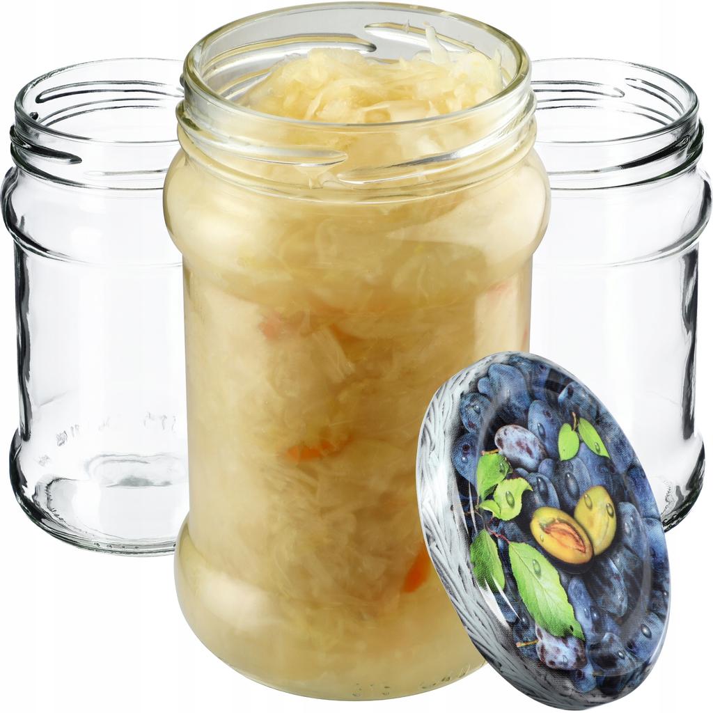 KADAX Seno Preserve Jars 315ml 10pcs 66mm + Lids "Red Peas"