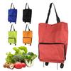 Folding Shopping Cart Trolley Bag with Wheels Large Capacity Foldable Design Waterproof Shopping Bag Portable Hand-Pulling Grocery Bag