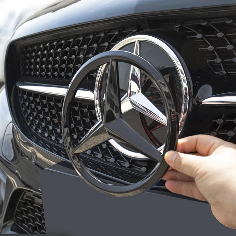 For Mercedes Benz Car Accessories Front Hood Grille Emblem Cover Auto Decoration Sticker for Mercedes Benz W204 W176 W212 A C E