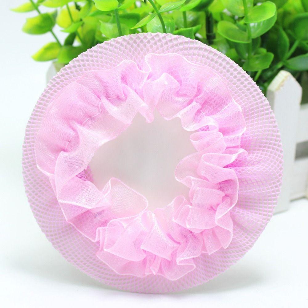 Сетка для волос в стиле балета с завязками, регулируемая, для девочек, снуд, милая эластичная сетка для волос для детей