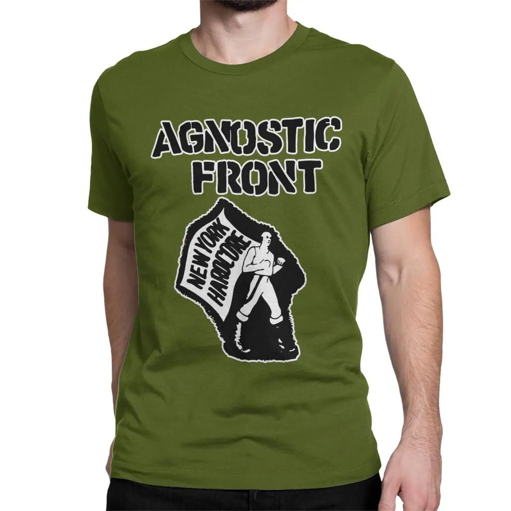 Флаг NYHC Американская Хардкор Панк Группа Рок Футболки Мужские Женские Agnostic Front Крутые Хлопковые Футболки Футболки с Коротким Рукавом Одежда