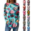 Tee Shirts For Women Casual Round Neck Long Sleeve Shirts Valentine's Day Printing Top Pullover