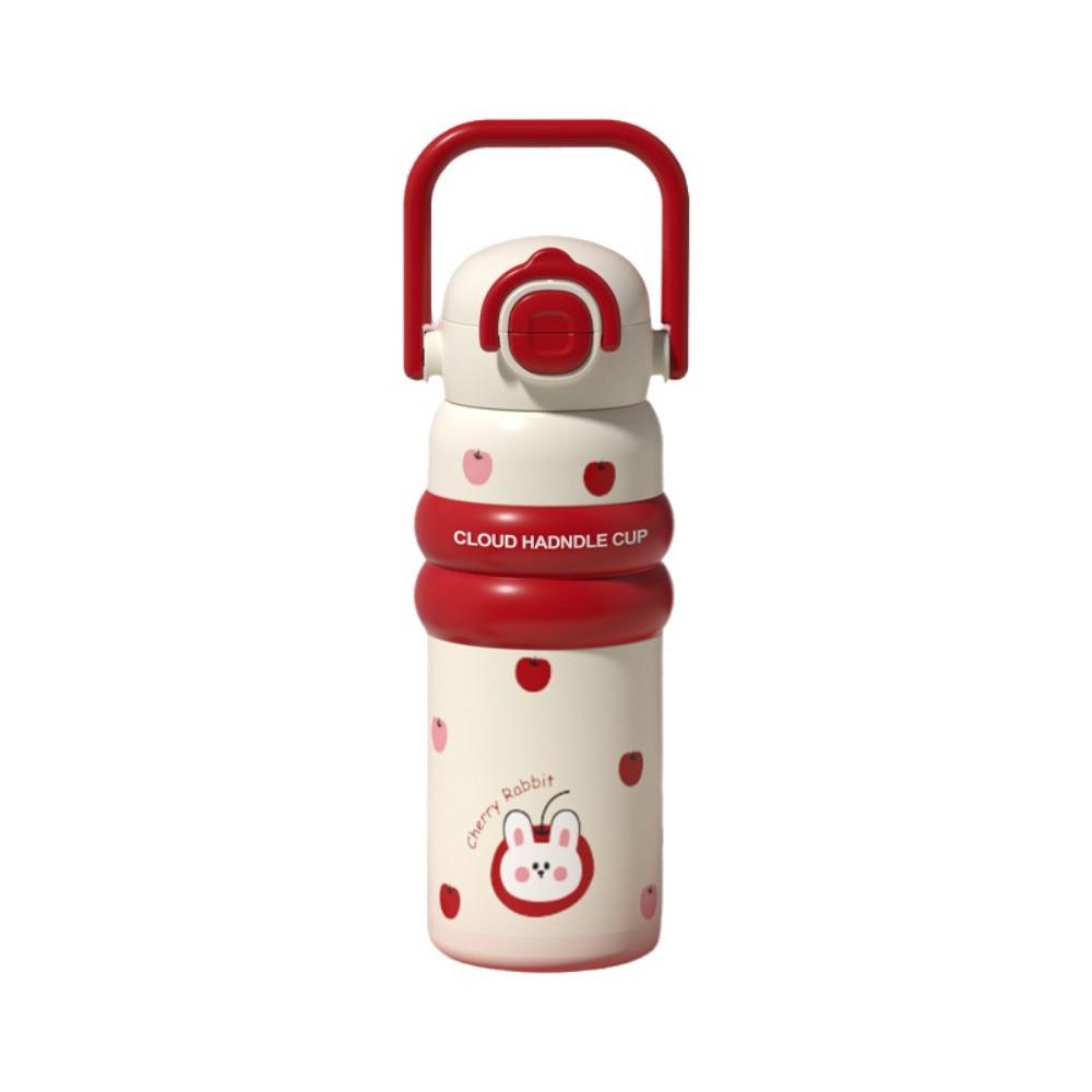 Portable Handheld Thermos Cup 600ml Thermos Water Bottle Unique Thermal Bottle  for Girls