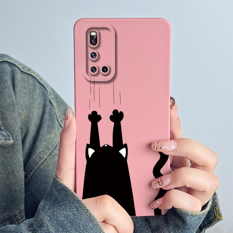 Мягкий чехол для Vivo V19 1933, милый мультяшный узор с астронавтом, жидкий силикон, противоударный, ультратонкий, защитный чехол для телефона