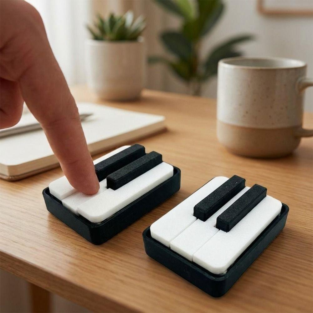 Novelty Piano Stress Clicker Keychain 5-key Press Piano Key Fidget Figurine  Backpack