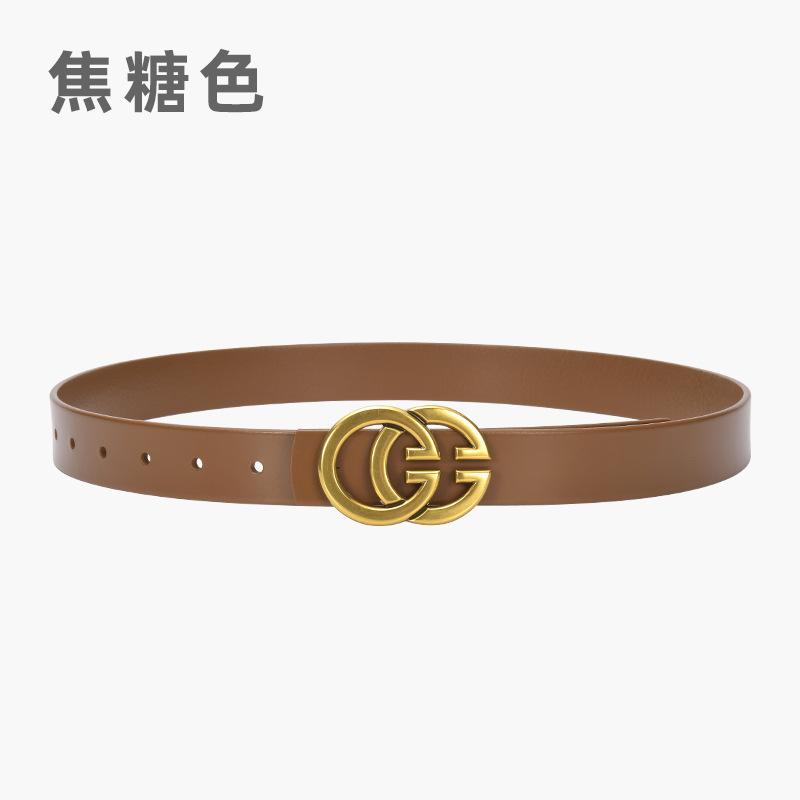 Письмо Ретро Ремень Первый Слой Коровья Кожа Повседневный Чистая Коровья Кожа Ремень Женский Натуральная Кожа Джинсы Женский Ремень