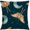 Mystical Moon & Butterfly Pattern Double-Sided Printed Pillow Cover Short Plush Suitable Living Rooms Sofas Throw Cushion Cover
