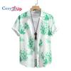 Bamboo Pattern Hawaiian Shirt, Men's Casual Allover Print Short Sleeve Shirt For Summer Beach Vacation Resort