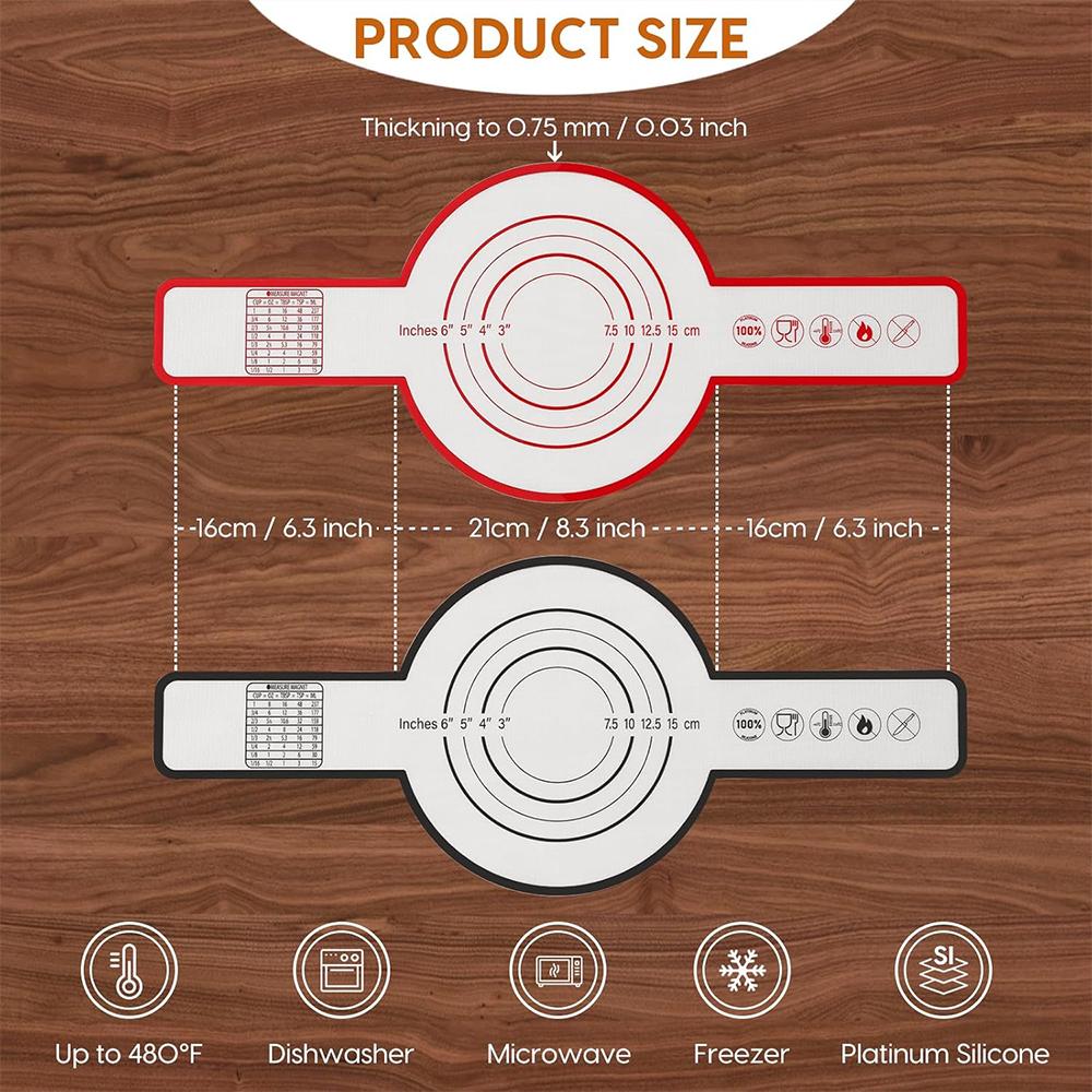 LMETJMA Silicone Bread Sling for Dutch Oven Non-stick Bread Baking Mat with Long Handle Heat Resistant Dutch Oven Liners JT300