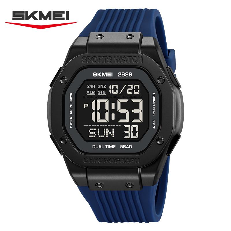 SKMEI 2689 Модные Динамичные Цифровые Часы для Студентов Силиконовый Ремешок Водонепроницаемые Многофункциональные Спортивные Электронные Часы для Студентов Подарок