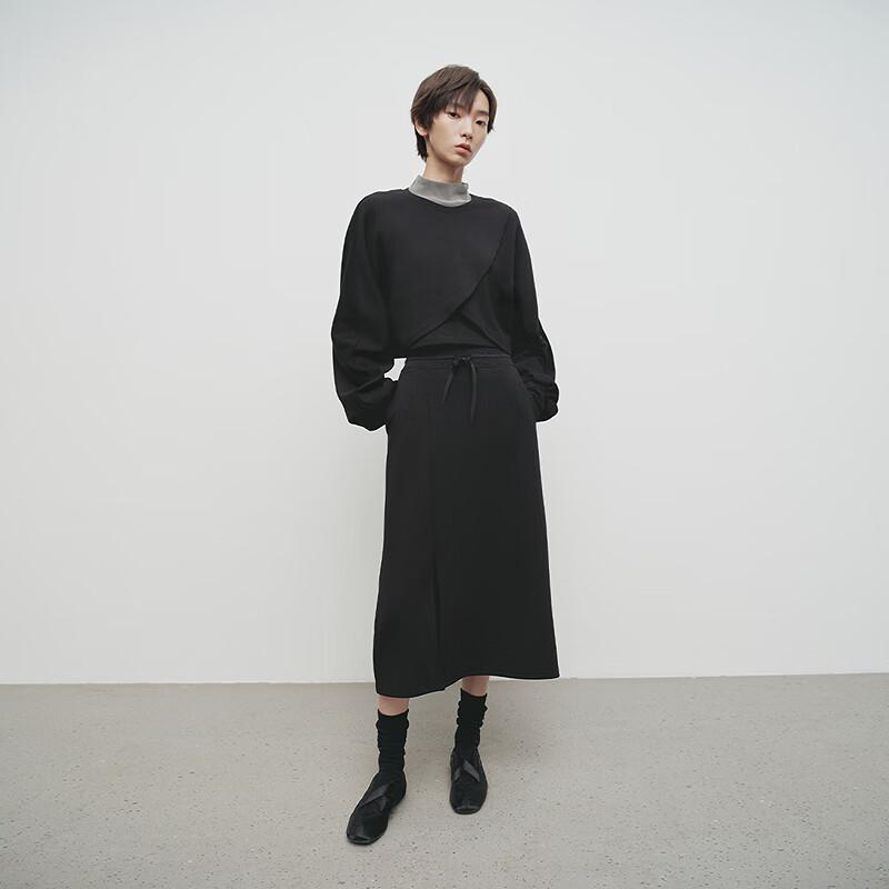 Broadcast Women's French Style Irregular Hem Long-Sleeve Sweatshirt