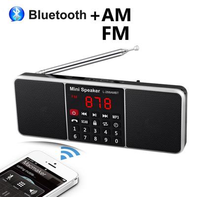 Цифровое портативное радио AM FM Bluetooth-динамик Стерео MP3-плеер TF SD-карта USB-накопитель Громкая связь Перезаряжаемые динамики