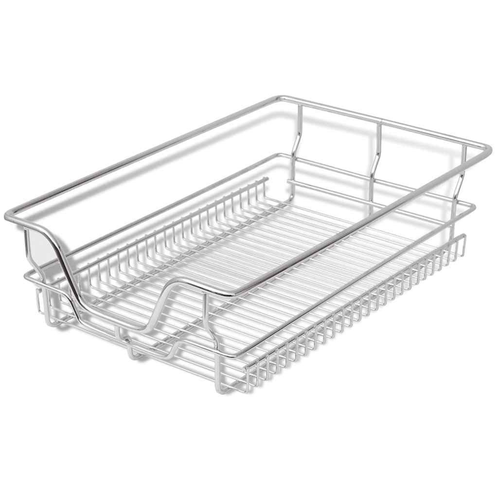 Built in Drawer Basket Slide 2 pcs Silver 400 mm