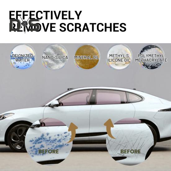 2/3 шт. Паста для ремонта царапин на автомобиле с губкой 100 мл Профессиональный набор для удаления царапин на транспортных средствах Полировочный воск для глубоких царапин