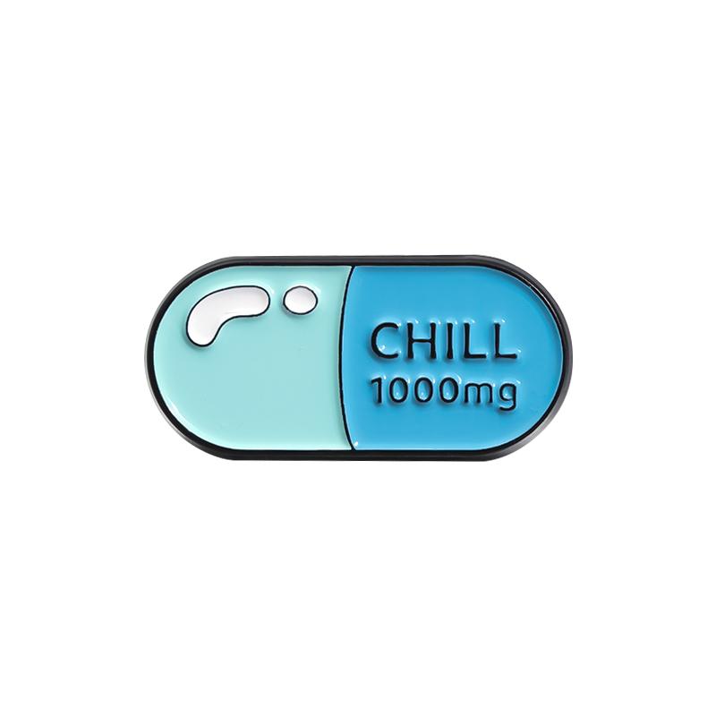 Xiaomi Happy Capsule Pill Brooch Enamel Pin Custom Vitamin Sea Pharmacy School Survivor Brooches Lapel Badges Jewelry Gift For Friends