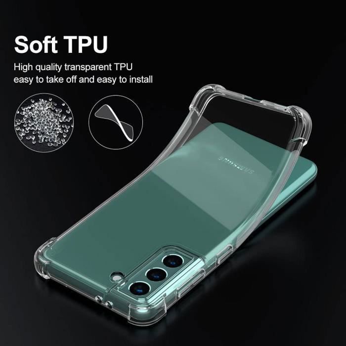 Coque de Protection - BOOLING - pour Samsung S22 Plus - Silicone Haute Résistance - 4 Coins Renforcés - Souple Transparent