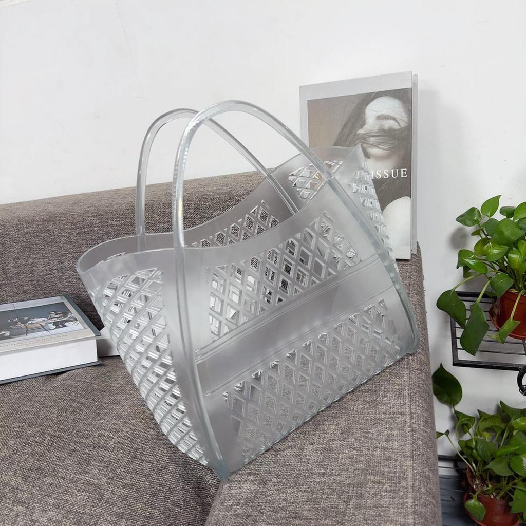 Сумочка из силиконового желе: Полая конструкция, многоцелевое использование: для покупок, пикников, пляжа, ванны и овощей.