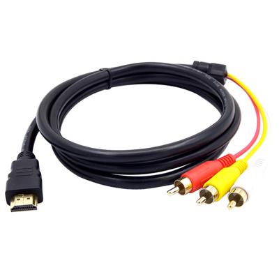 DOONJIEY Кабель-адаптер HDMI-совместимый штекер RCA AV Композитный на 3 штекера M/M