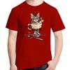 Fashion Tops  Tshirt New Arrival Goods Little Cat In Cup Graphic T Shirts High Quality Short Sleeve Tee Cotton Printed Tshirt