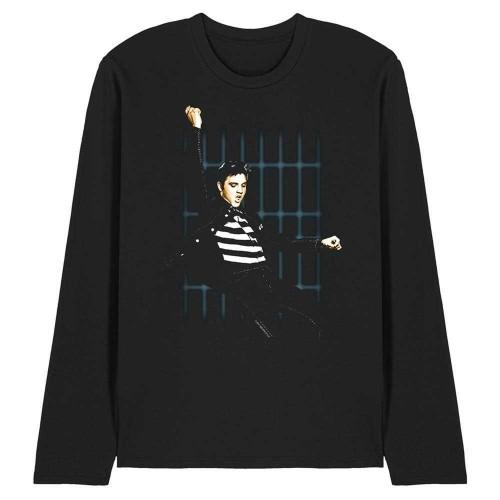Elvis Presley Unisex Adult Blue Bars Long-Sleeved T-Shirt