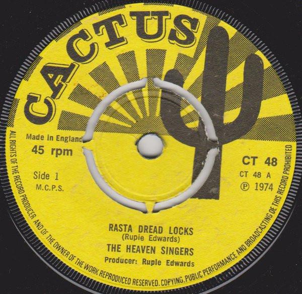 7-дюймовая пластинка HEAVEN SINGERS RUPIE EDWARDS ALL Раста Дреды Дреды Даб CT48 Cactus 1974 Великобритания Регги Ска Даб Б/у