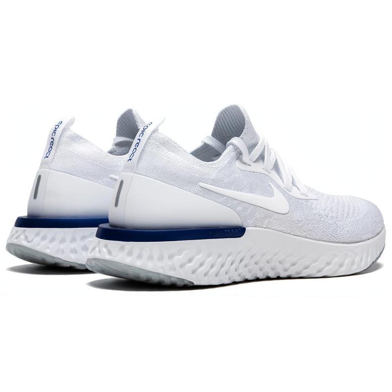 Nike Женские кроссовки Epic React Flyknit Белые/Голубые AQ0070-100